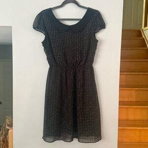 🇨🇦 Glam & Fame Timeless Retro- Inspired Black Polka Dot Midi Dress